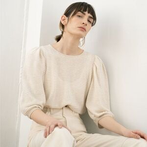 Micaela Greg Cream Puff Sleeve Sweater